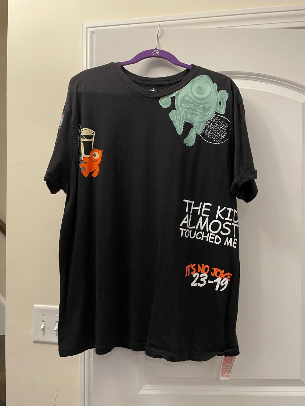 Disney Monsters Inc unisex Black Short Sleeve Tee